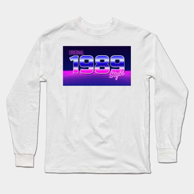 Original 1989 Style - 80s Neon Grid Nostalgia Long Sleeve T-Shirt by thejamestaylor